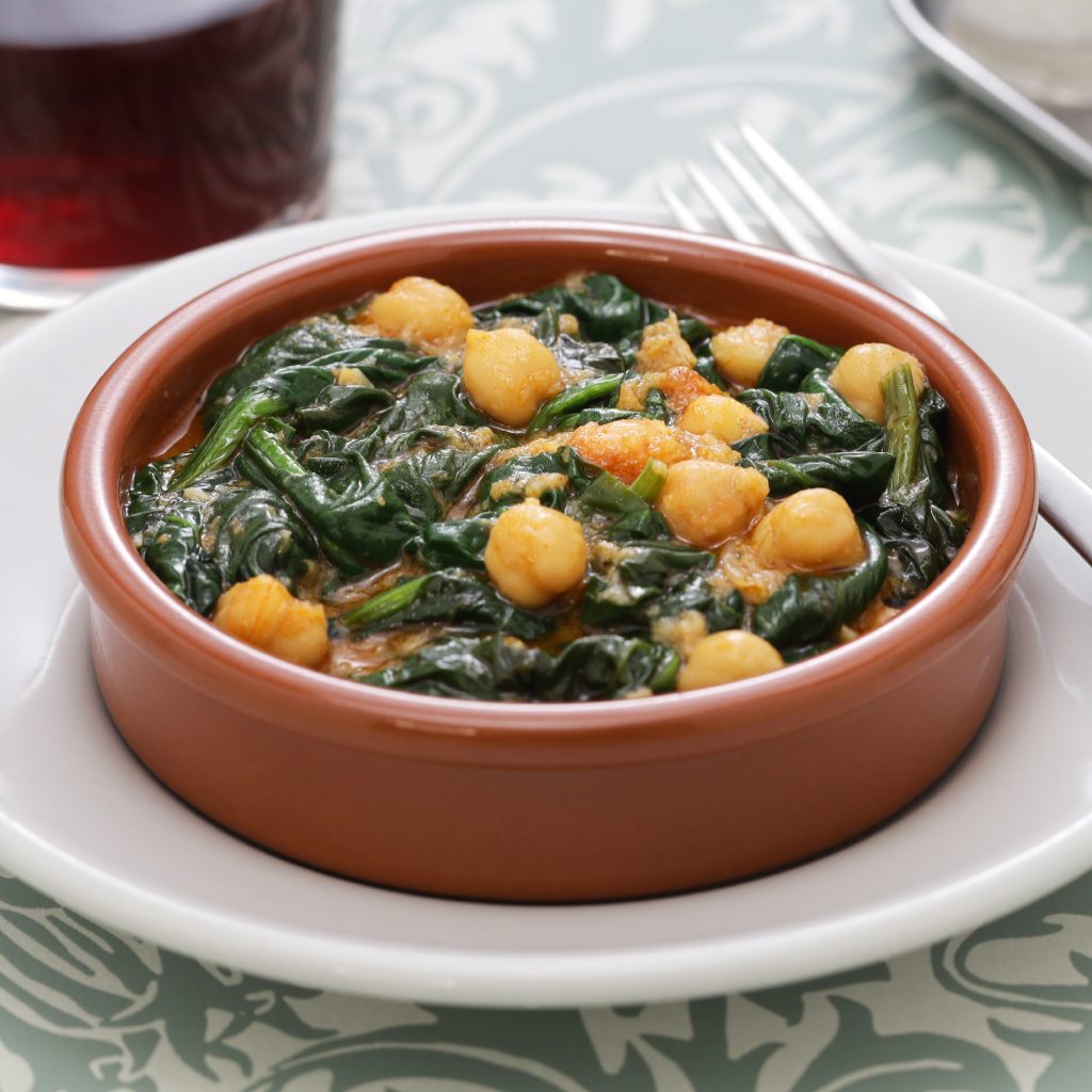 Receta garbanzos con espinacas Newlux