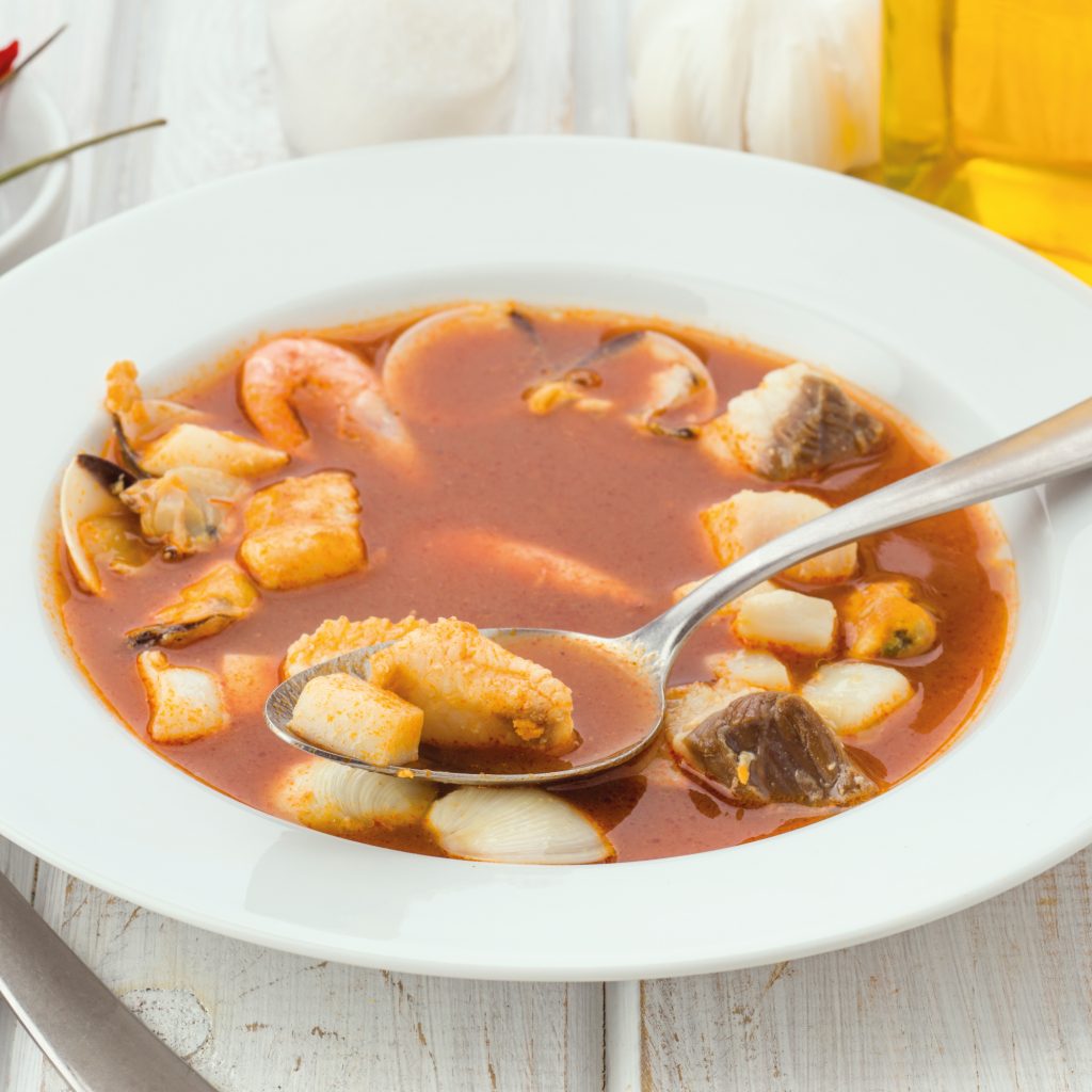 Receta sopa de marisco con ñoras Newlux