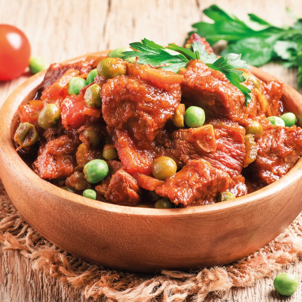 Receta ternera con guisantes Newlux