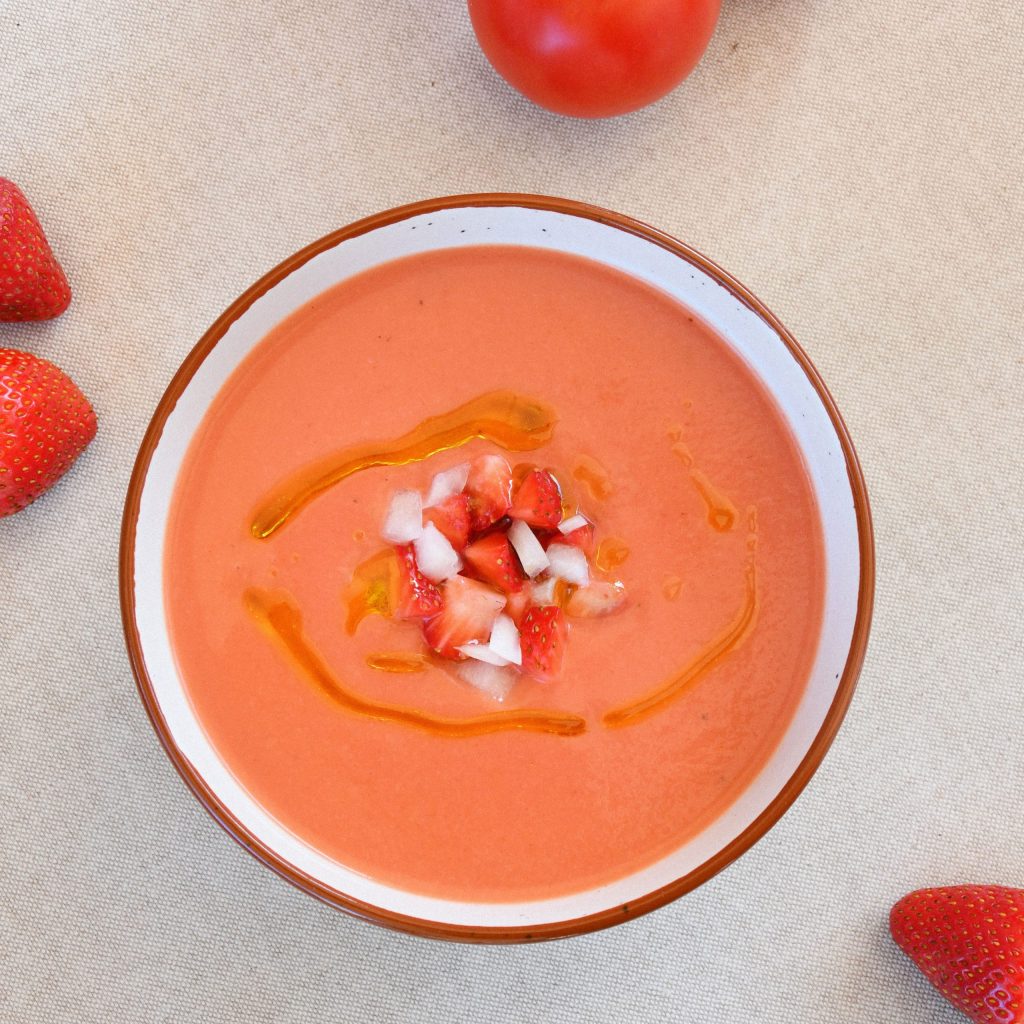 Gazpacho de fresa en robot de cocina