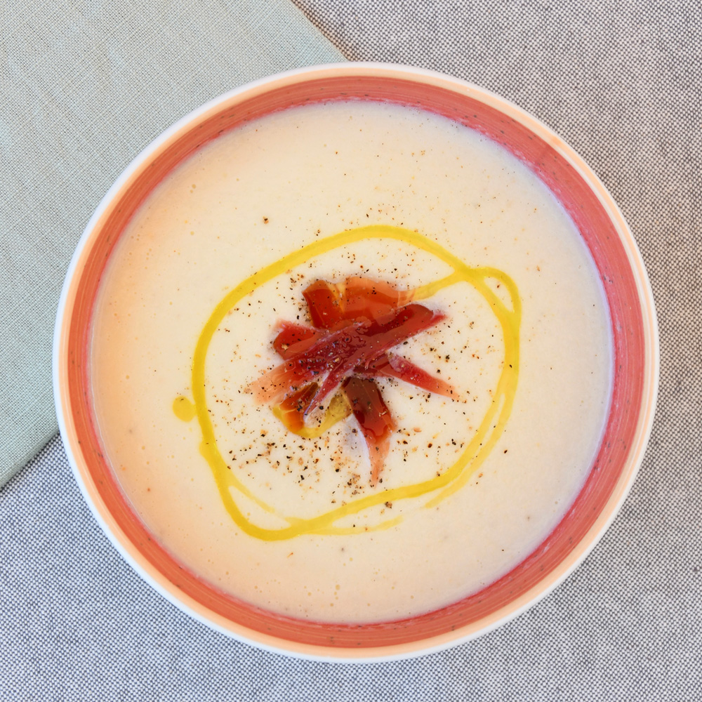 Sopa de melón con jamón en Robot de cocina