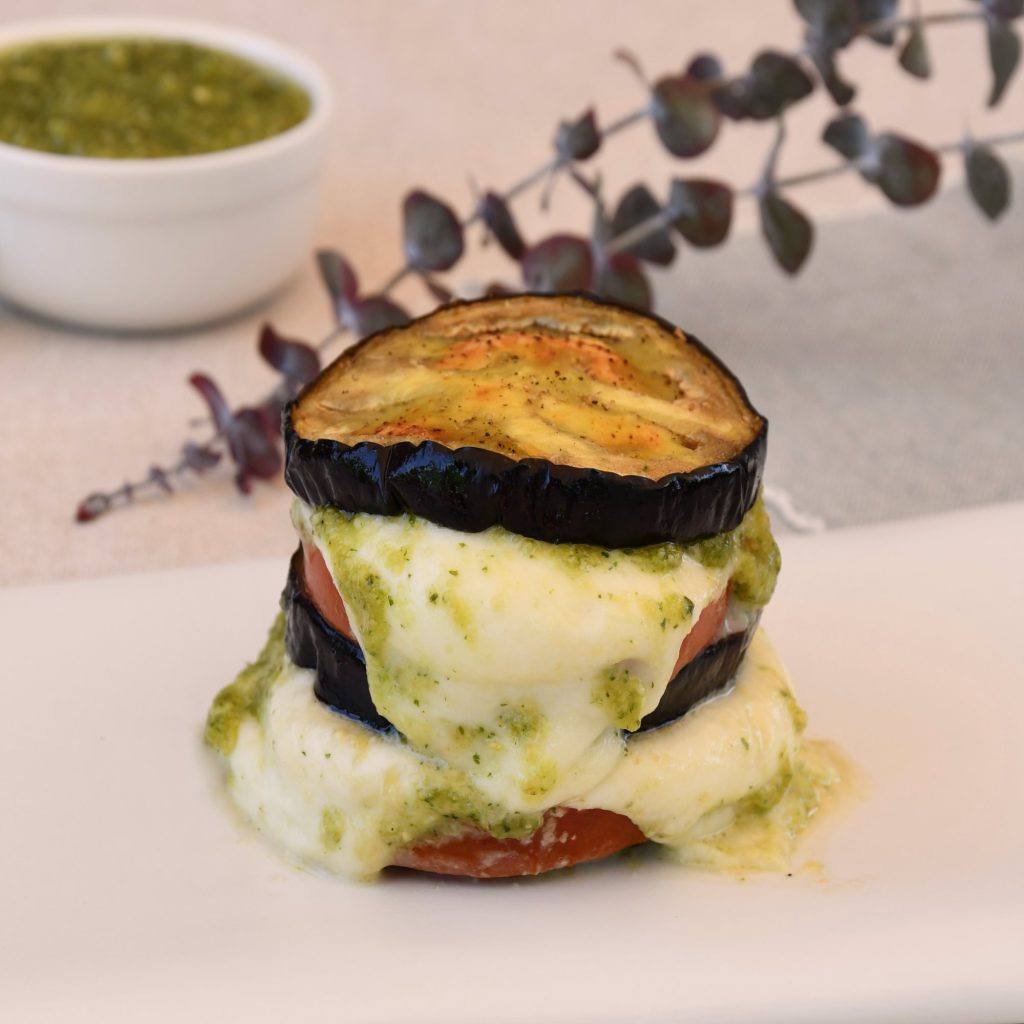 Timbal de berenjena, tomate y mozzarella para Freidora de aire
