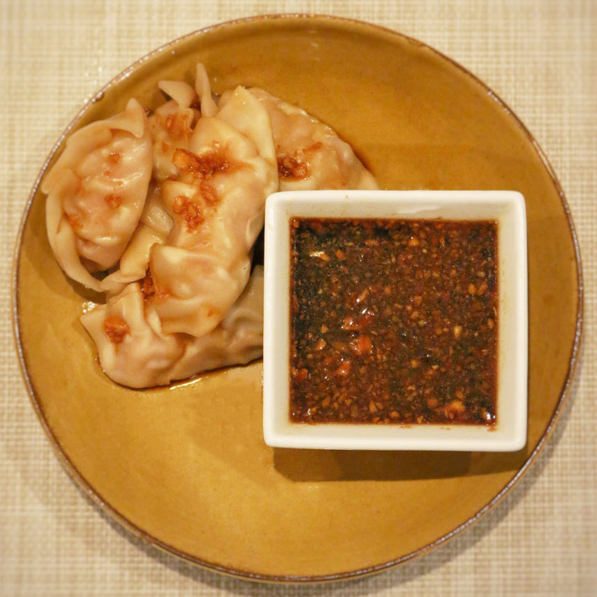 Gyoza de cerdo al vapor en Robot de cocina