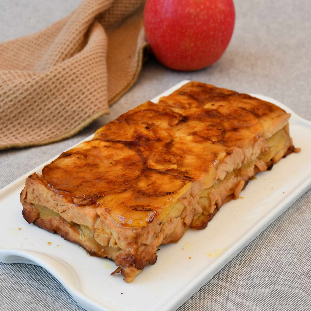 Pastel de manzana y foie para freidora de aire