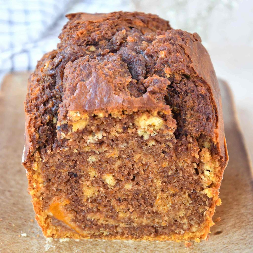 Bizcocho marmolado de calabaza y chocolate para freidora de aire