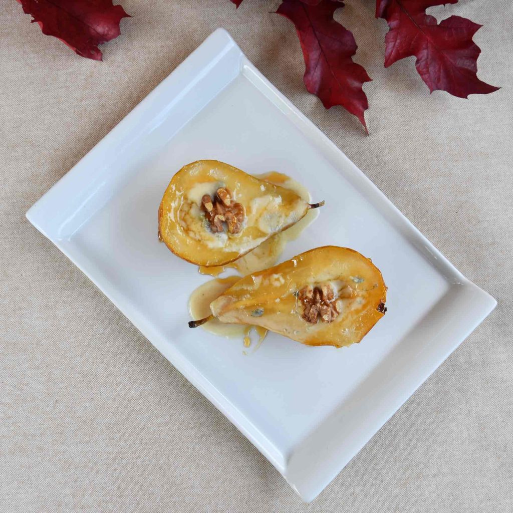 Peras con queso, miel y nueces para freidora de aire
