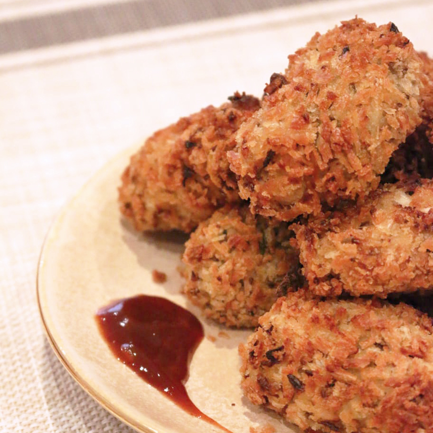 Croquetas veganas de patata y col en Robot de cocina y Freidora de aire