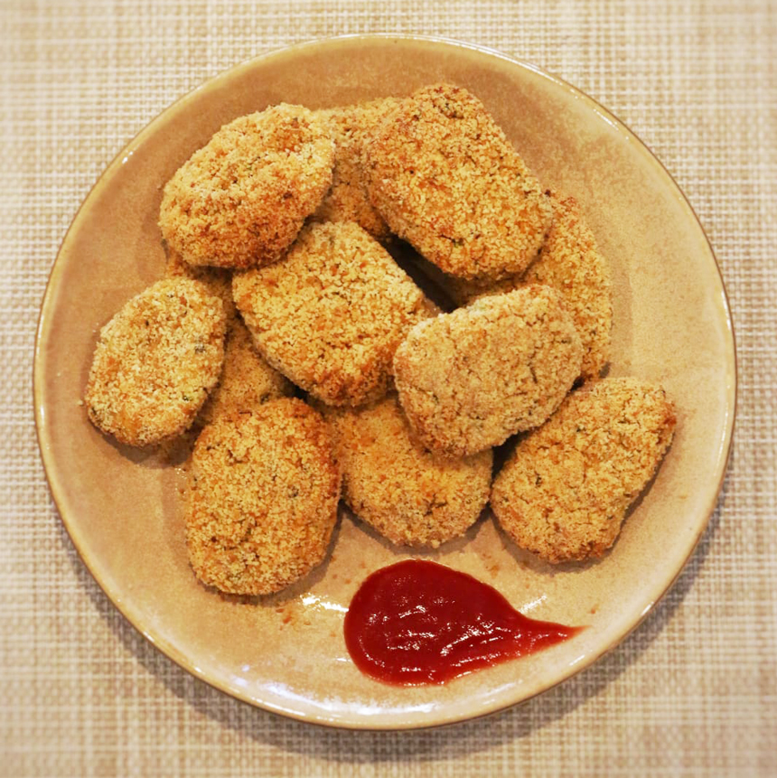 Nuggets veganos en Robot de cocina y freidora de aire
