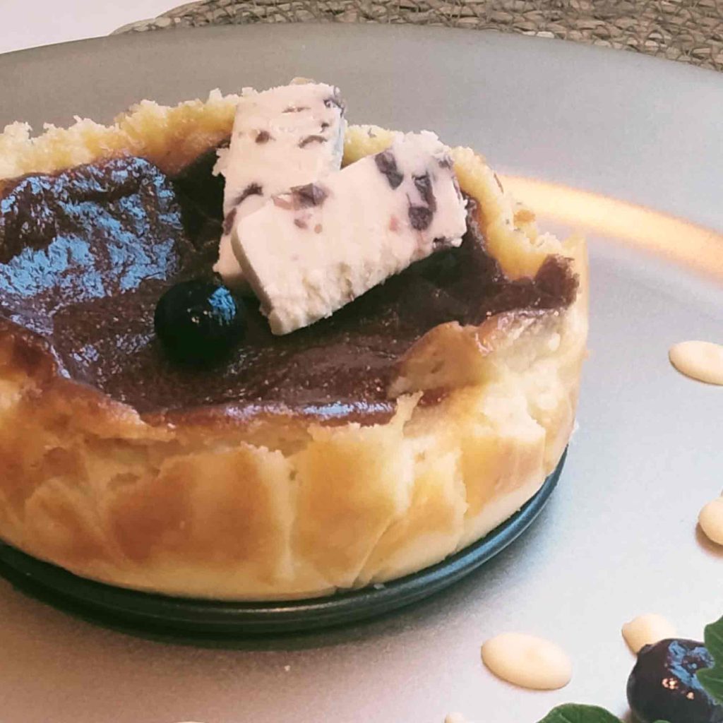 Tarta de queso y chocolate blanco para freidora de aire