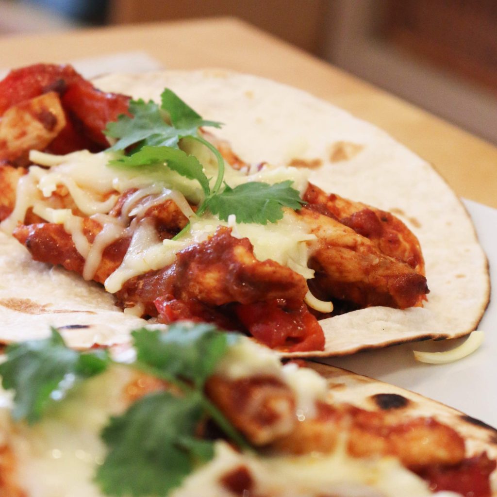 Fajitas de pollo en Olla programable