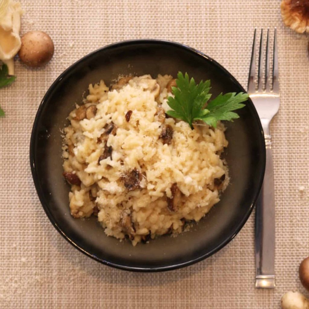 Risotto de setas para olla programable