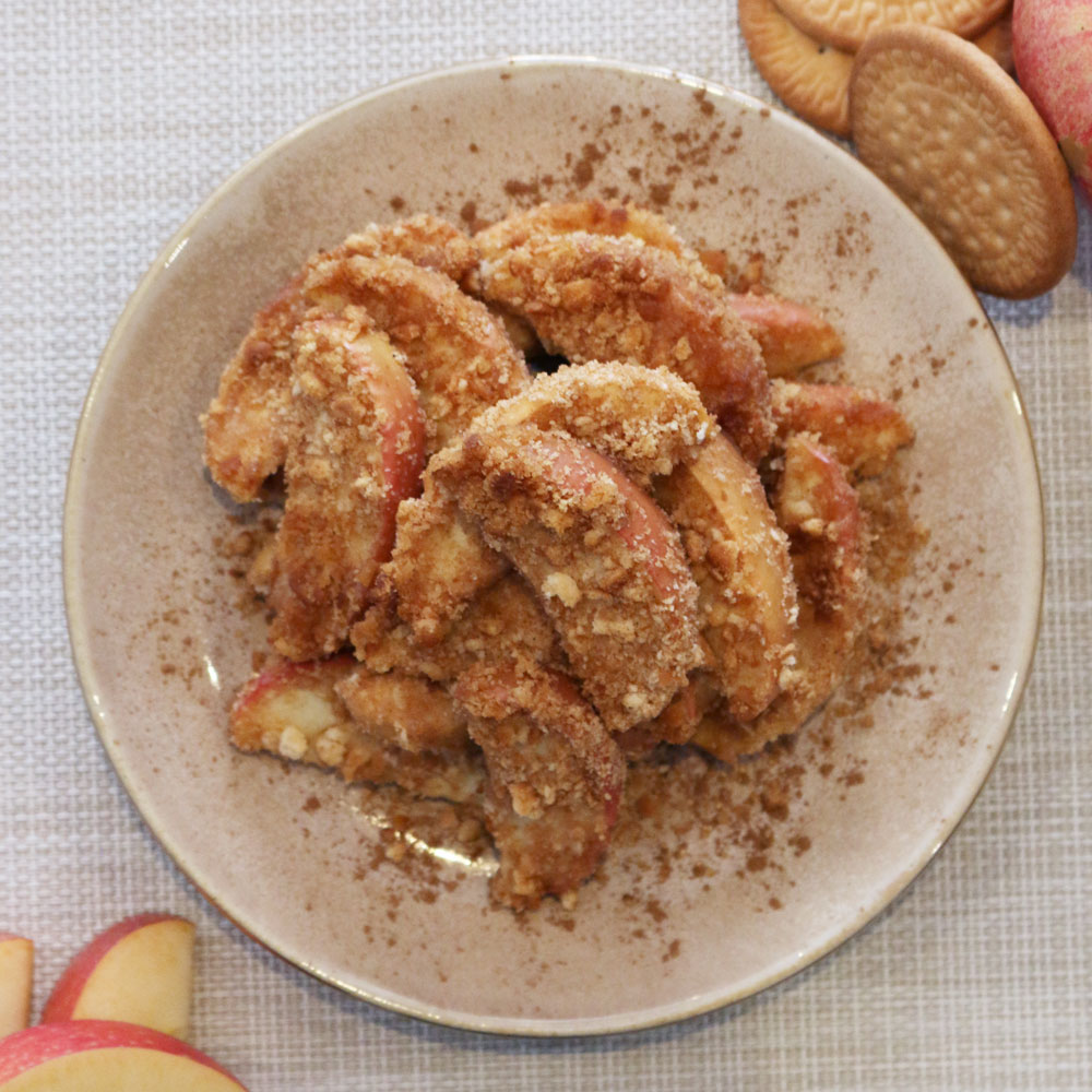 Rodajas de manzana al horno con canela con freidora de aire