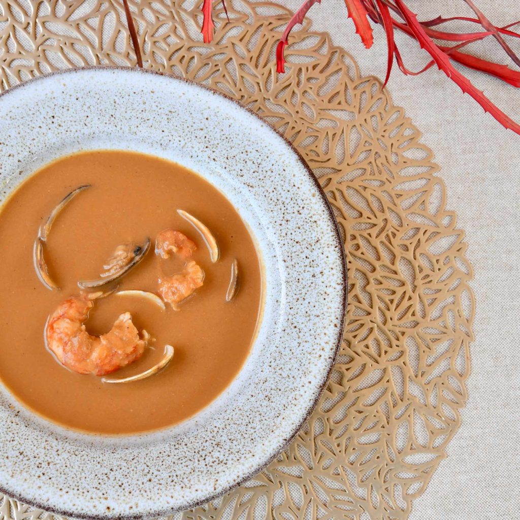 Crema de marisco para olla programable