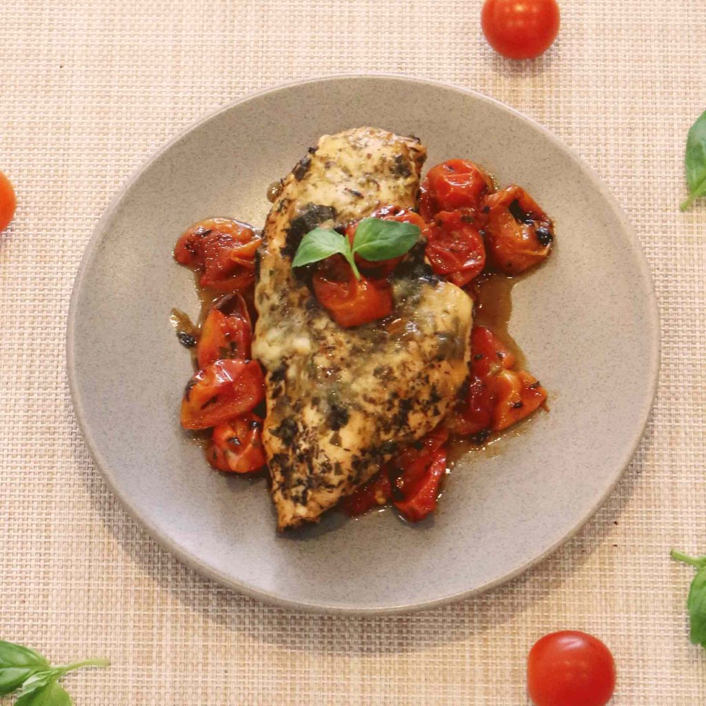 Pollo a la bruschetta para robot de cocina