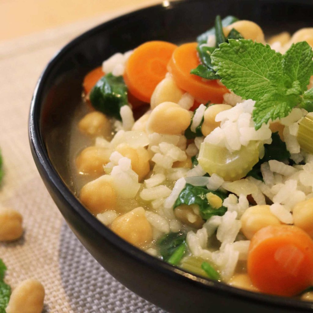 Guiso de garbanzos para robot de cocina