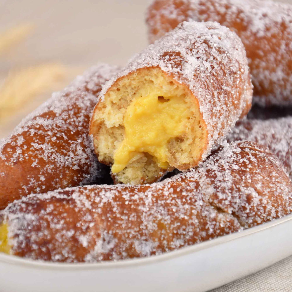 Chuchos rellenos de crema en robot de cocina