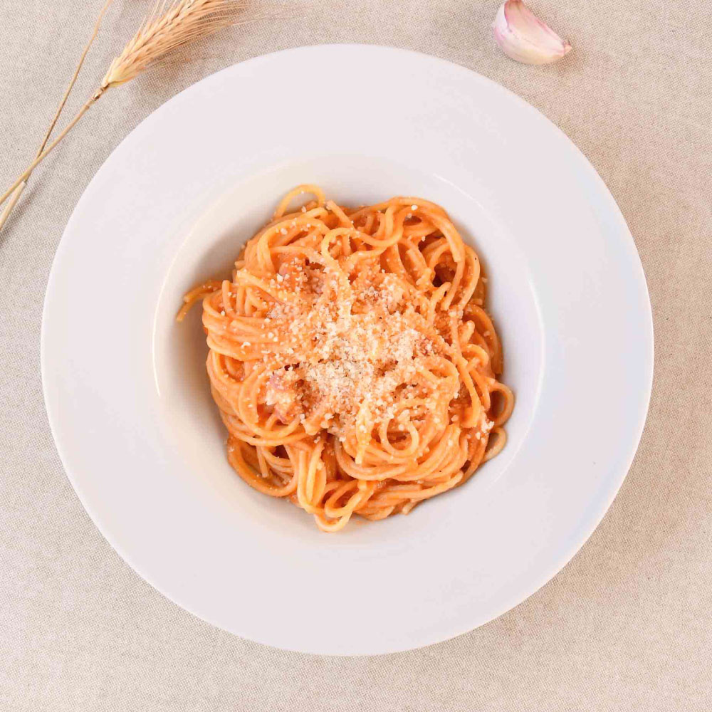 Espaguetis all'amatriciana para olla programable (Come, reza, ama)