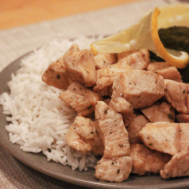 Pollo con Limón y Brócoli al vapor para robot de cocina