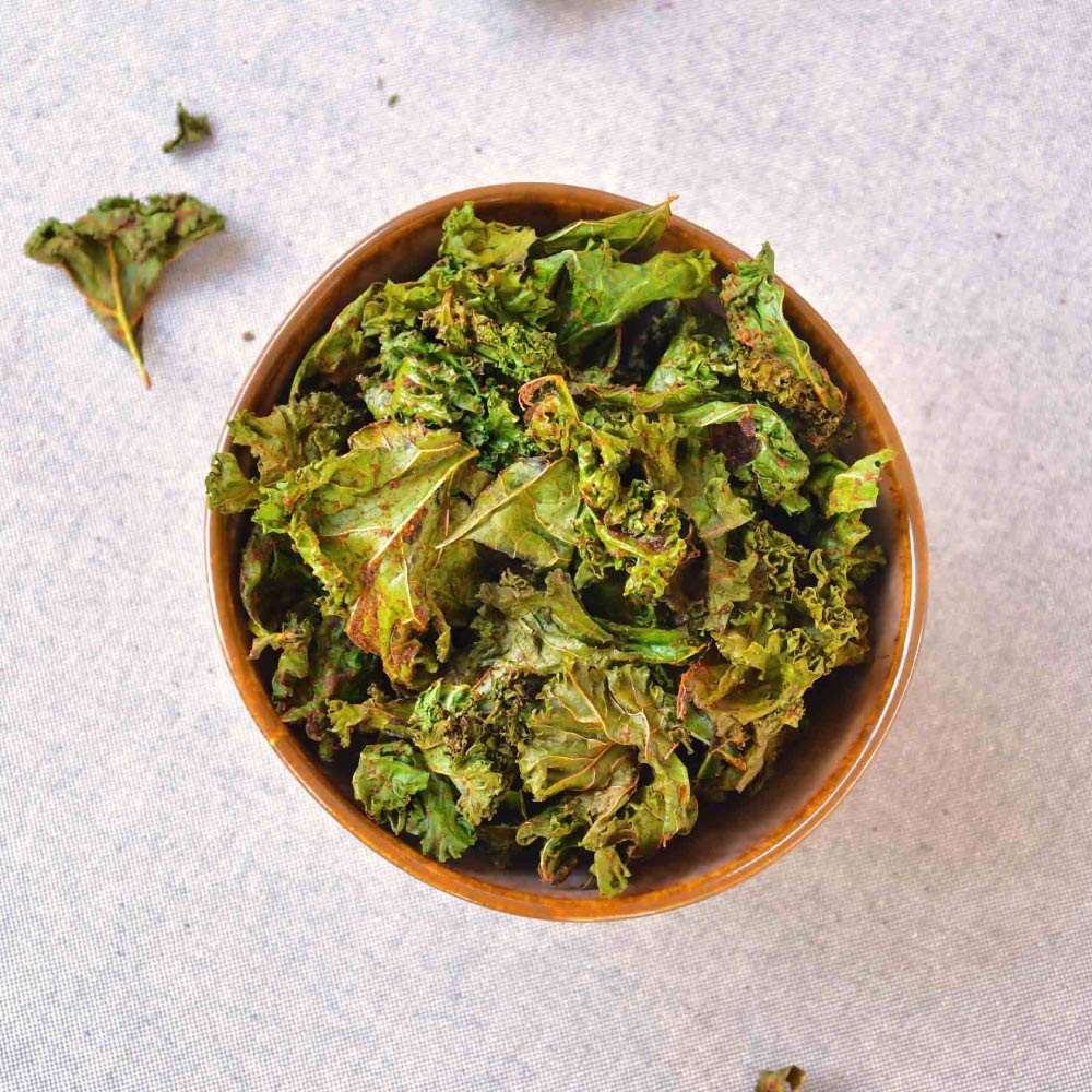 Chips crujientes de col kale para freidora de aire