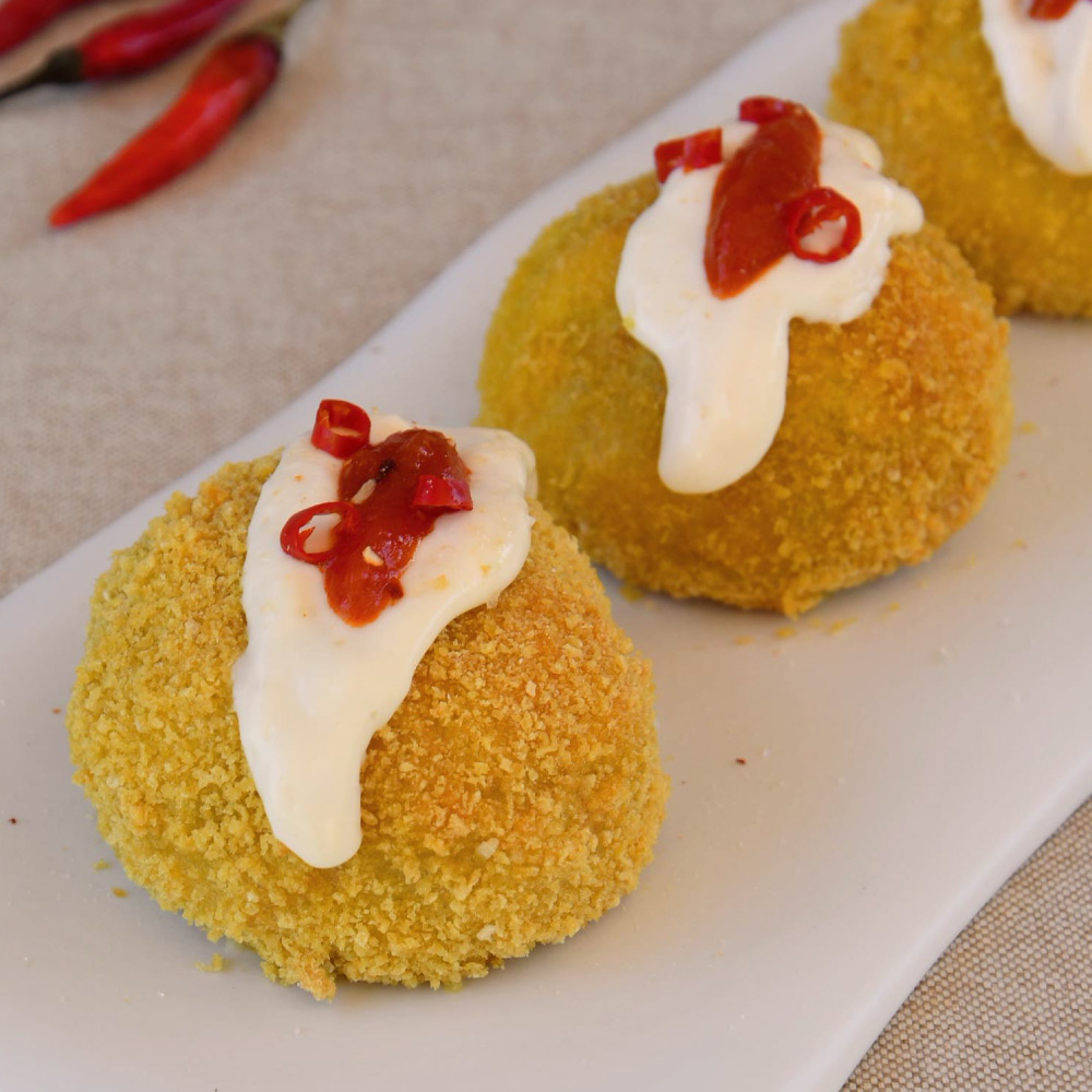 Bombas de patata y carne para freidora de aire y robot de cocina