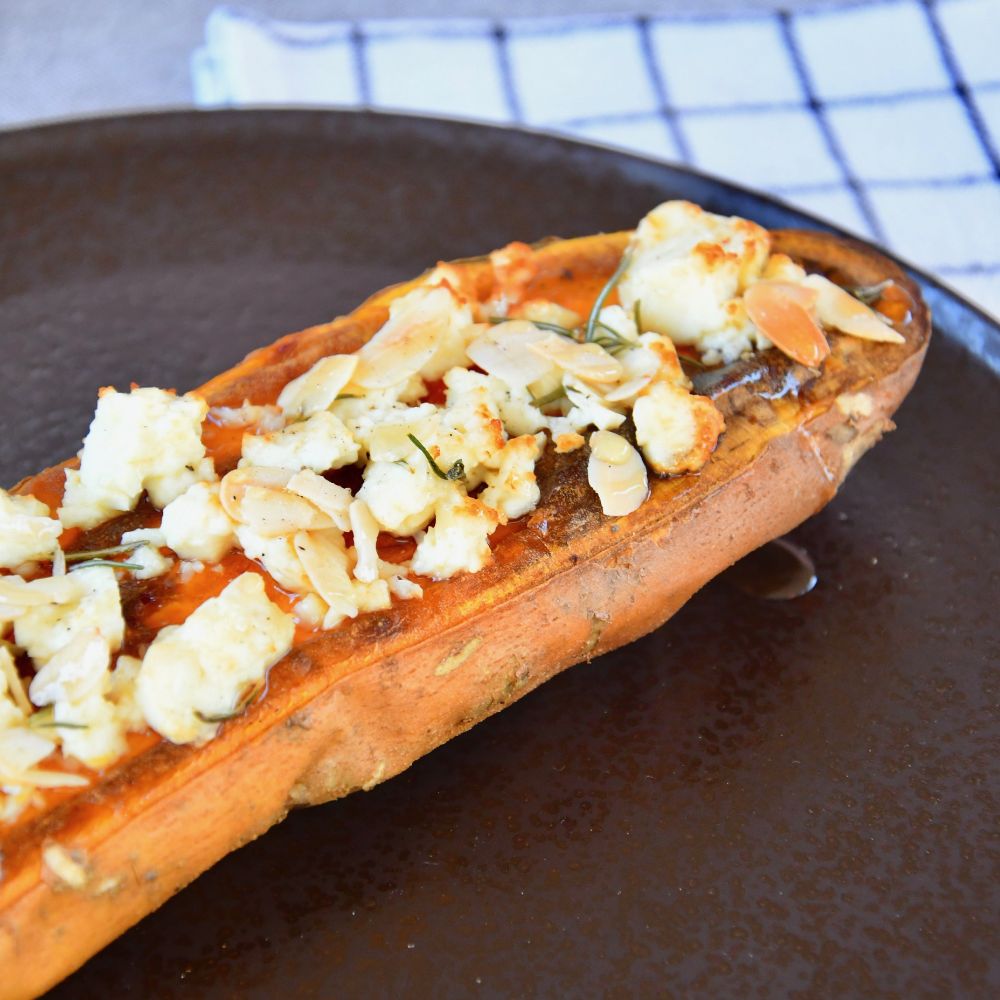 boniato asado con queso feta y miel x360 recetas horno sin aceite
