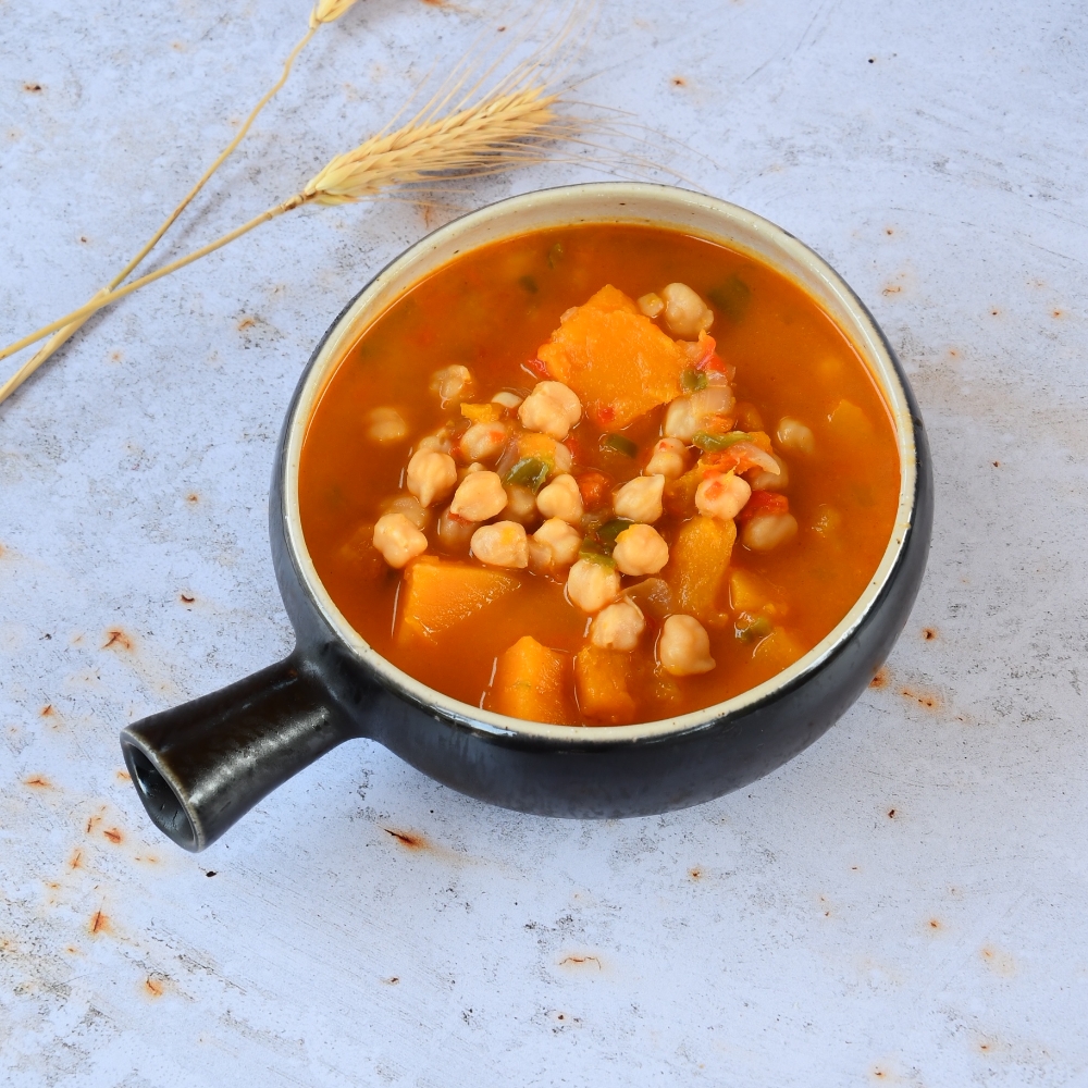 guiso de garbanzoz y calabaza