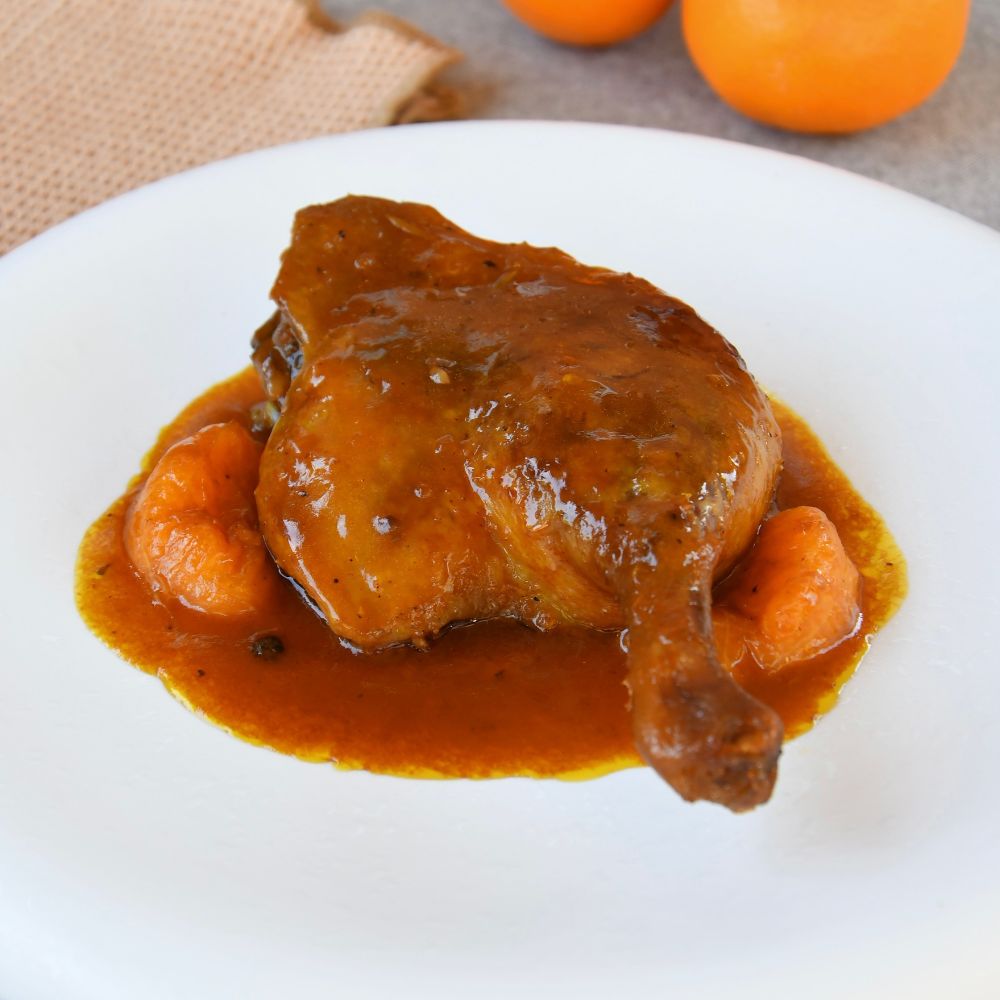 pato confitado a la mandarina