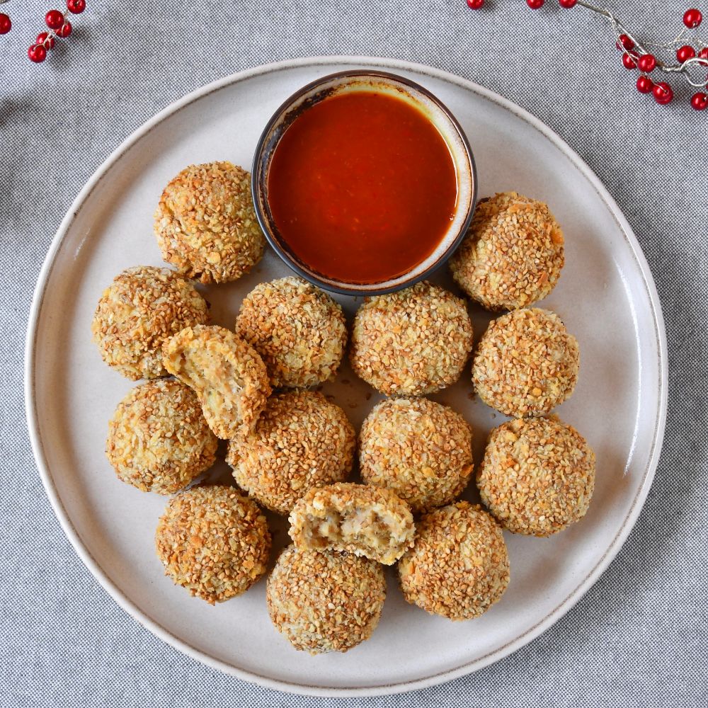 bolitas de gamba y sesamo tapas