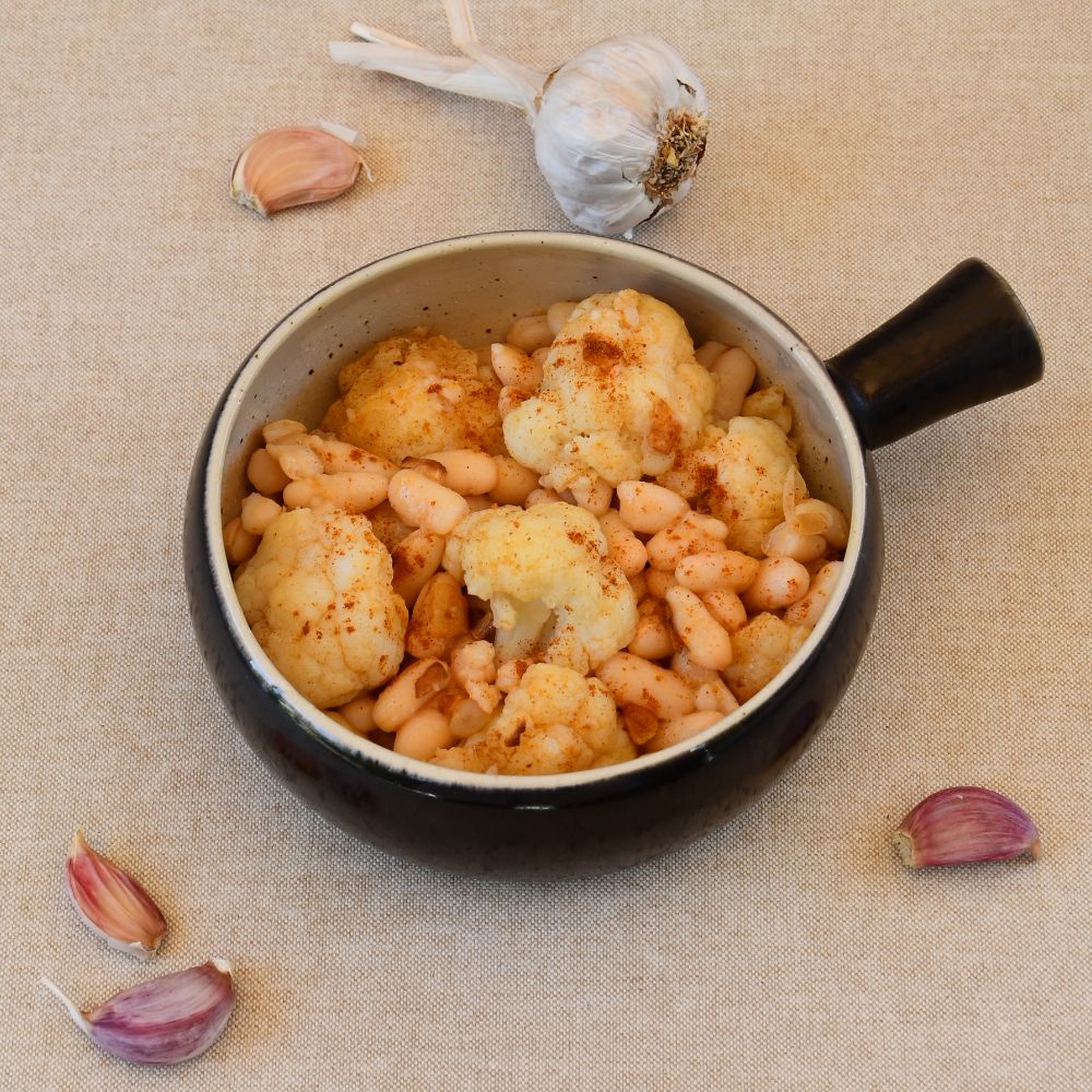 coliflor con alubias blancas