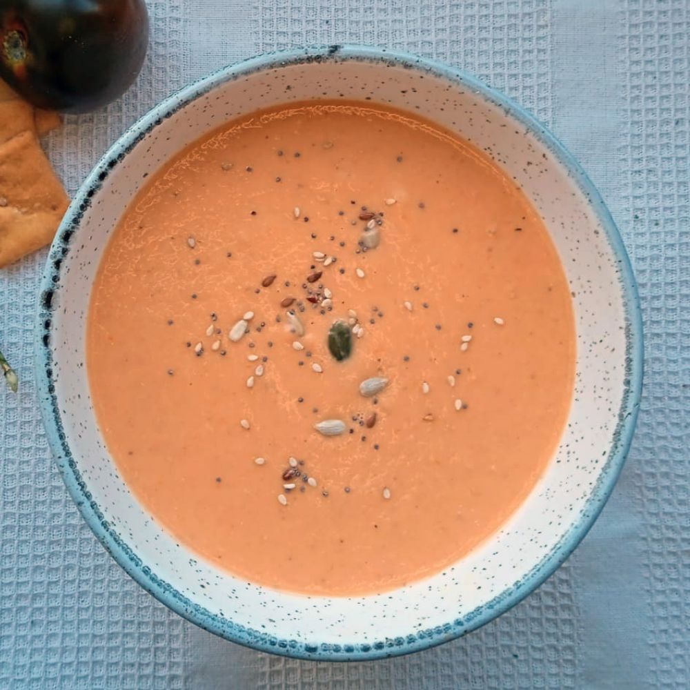 crema de tomates asados y coco cremas y sopas