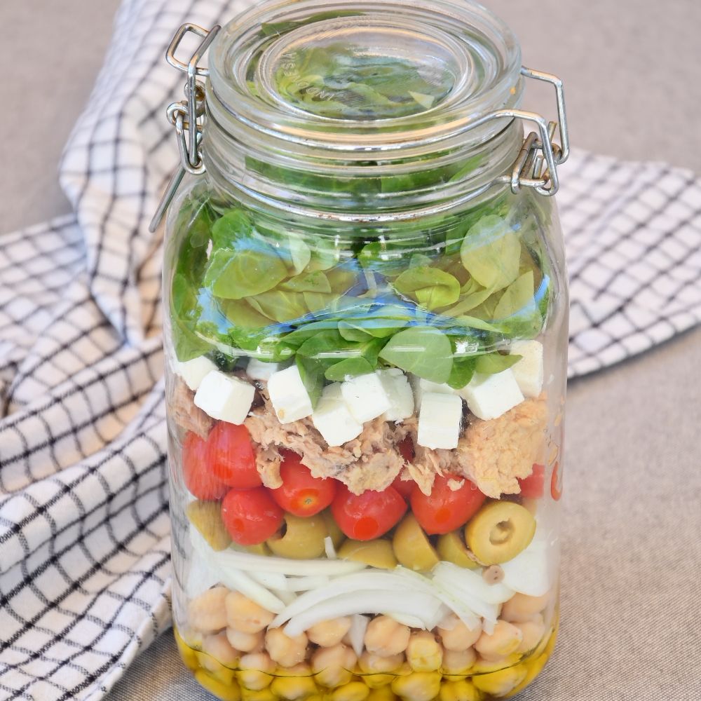 ensalada de garbanzos en tarro