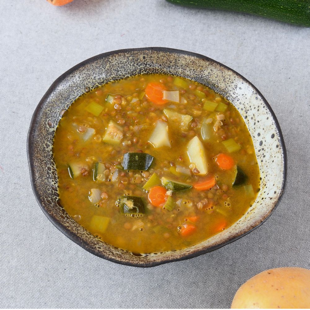 guiso de lentejas con verduras sin lactosa