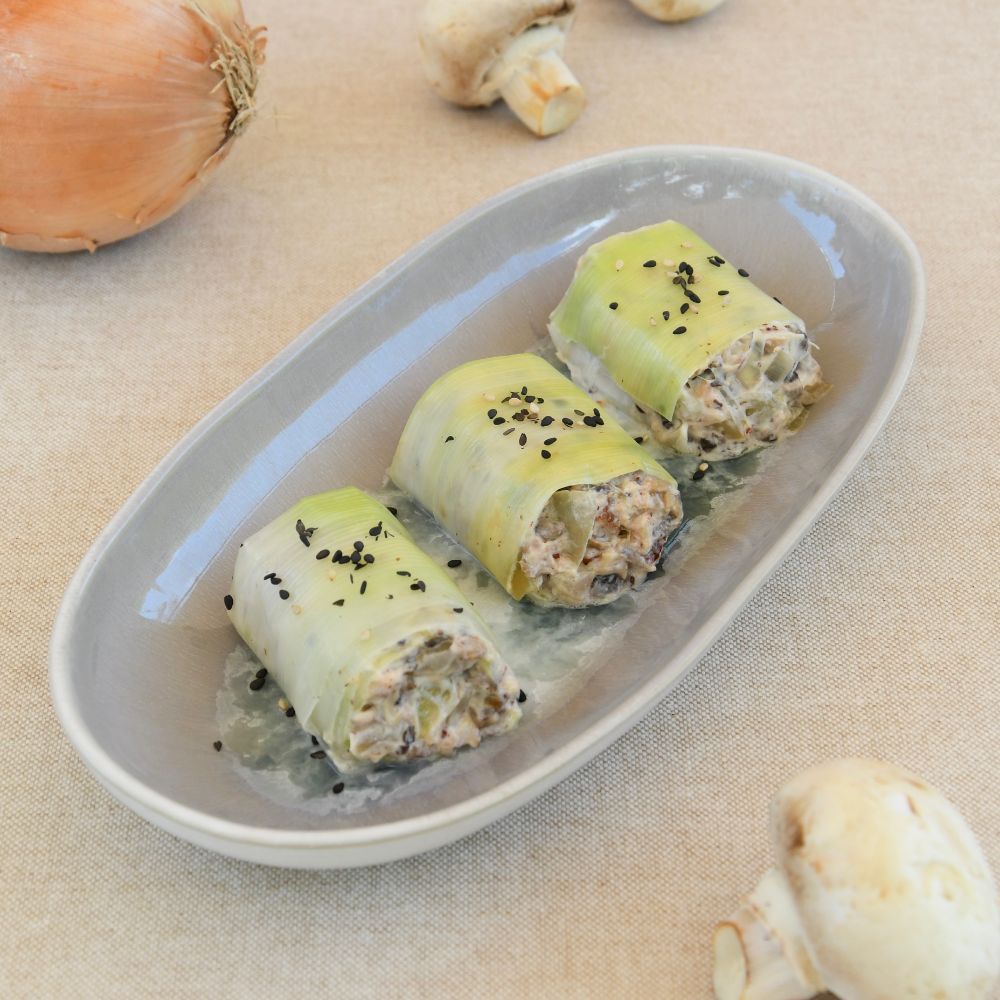 mini canelones de puerro