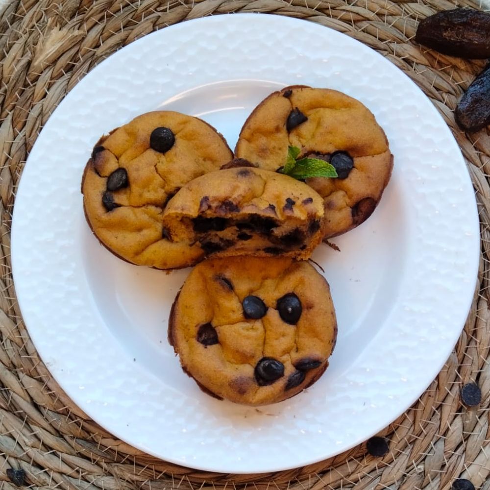 muffins de calabaza chocolate y datiles