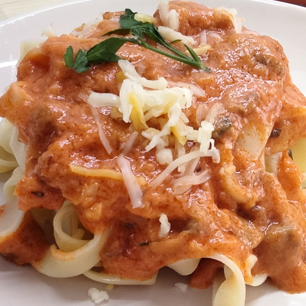 nidos de pasta nidos de pasta con salsa cremosa de puerros para robot de cocina