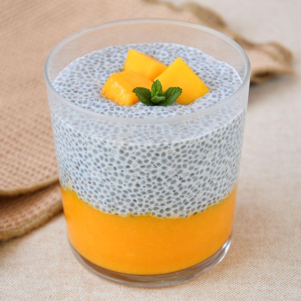 pudding de chia y mango vegana