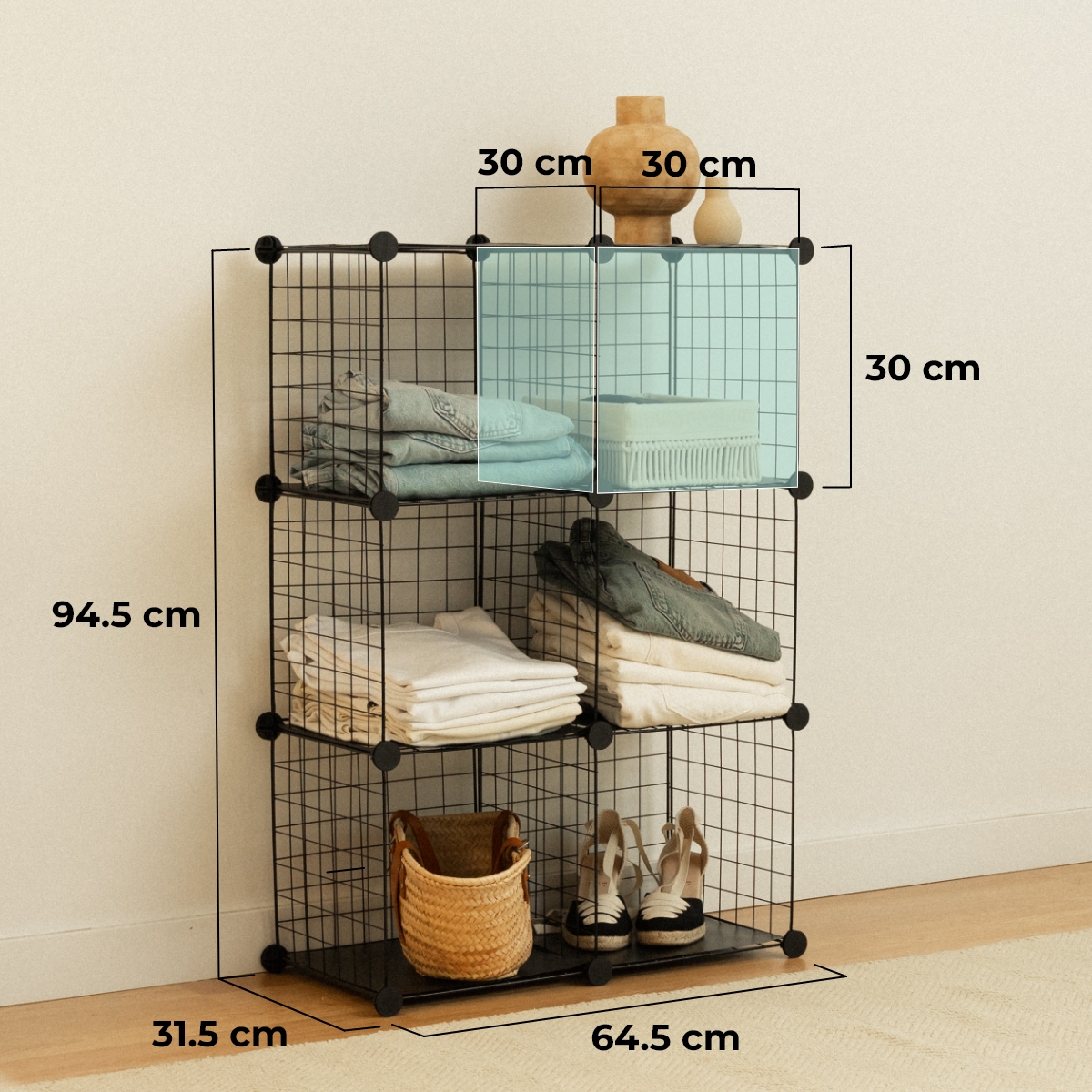 Estantería modular Titan C6 Negro