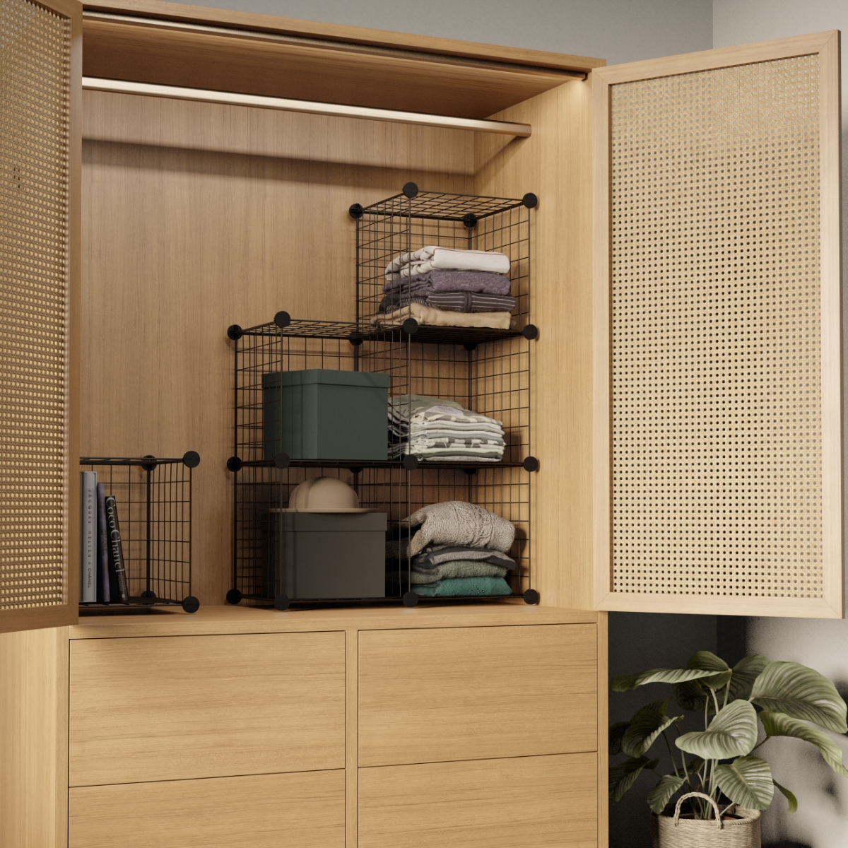 Estantería modular Titan C6 Negro